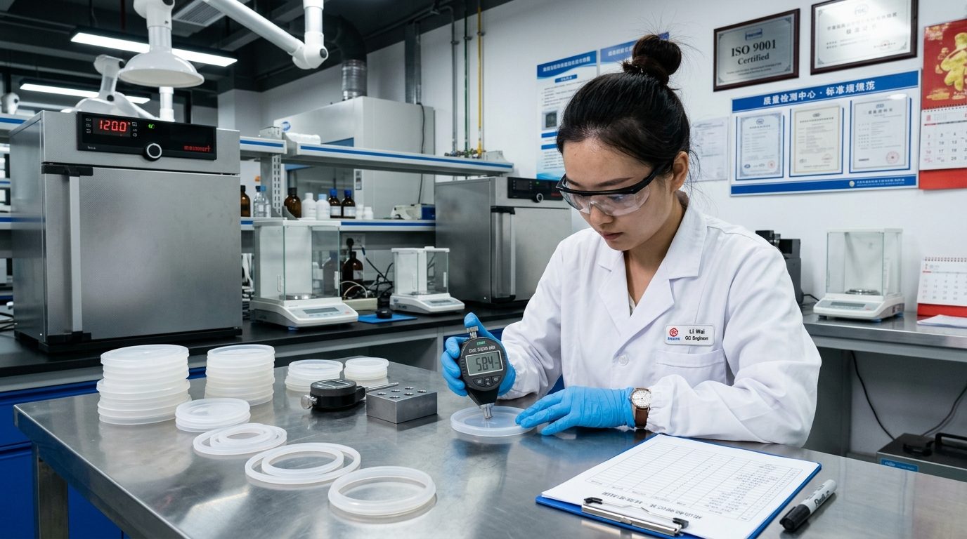 Silicone material samples prepared for product review