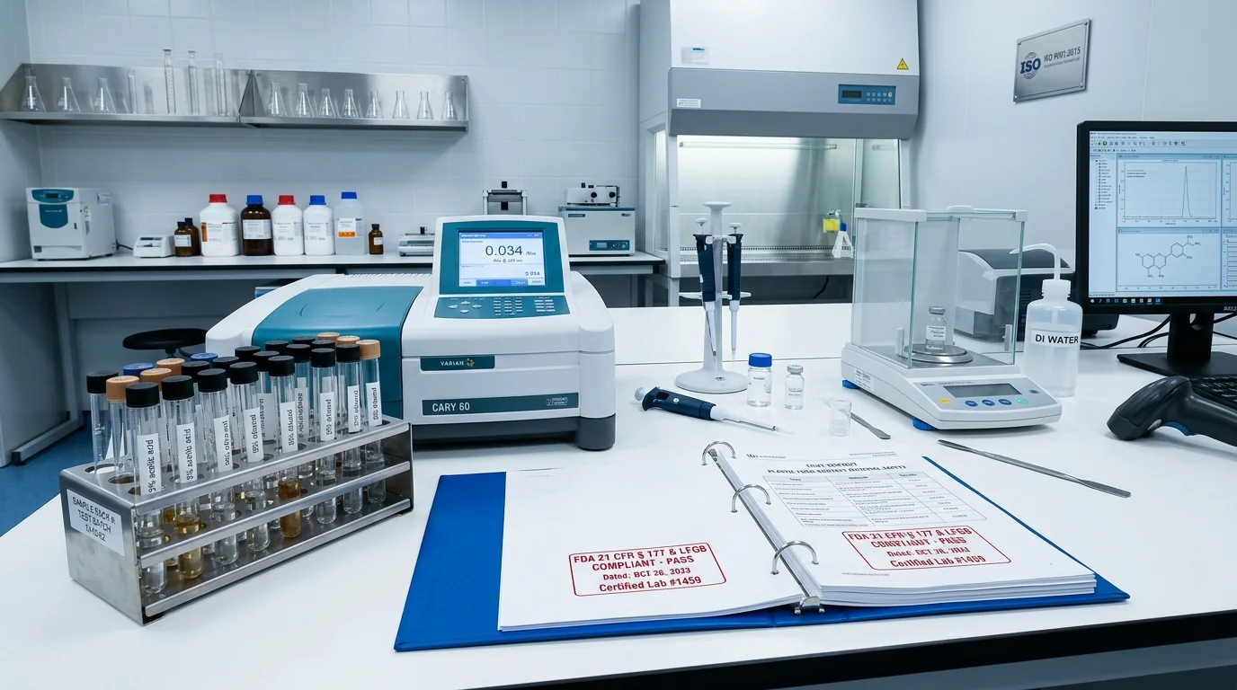 FDA and LFGB lab compliance test documentation