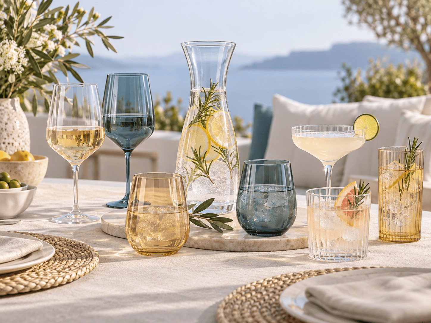 Shatterproof leisure drinkware in an outdoor setting